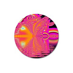 Magenta Boardwalk Carnival, Abstract Ocean Shimmer Magnet 3  (round) by DianeClancy