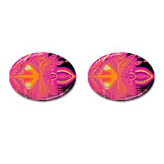 Magenta Boardwalk Carnival, Abstract Ocean Shimmer Cufflinks (oval) by DianeClancy