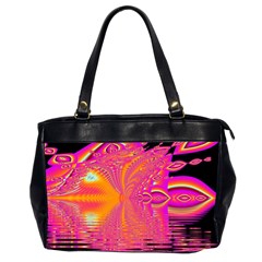 Magenta Boardwalk Carnival, Abstract Ocean Shimmer Oversize Office Handbag (two Sides) by DianeClancy