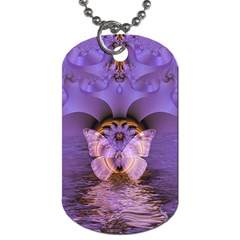 Artsy Purple Awareness Butterfly Dog Tag (one Sided) by FunWithFibro