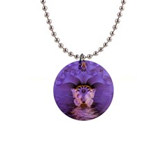 Artsy Purple Awareness Butterfly Button Necklace by FunWithFibro