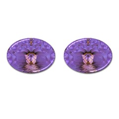 Artsy Purple Awareness Butterfly Cufflinks (oval) by FunWithFibro