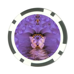 Artsy Purple Awareness Butterfly Poker Chip by FunWithFibro