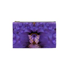 Artsy Purple Awareness Butterfly Cosmetic Bag (small) by FunWithFibro