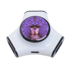 Artsy Purple Awareness Butterfly 3 Port Usb Hub by FunWithFibro