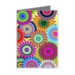 Psychedelic Flowers Mini Greeting Card Left