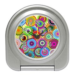 Psychedelic Flowers Desk Alarm Clock