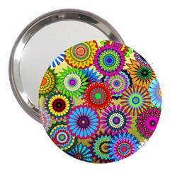 Psychedelic Flowers 3  Handbag Mirror