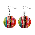 Sarongs(lavalava) Mini Button Earrings Front