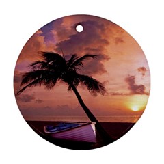 Sunset At The Beach Round Ornament (two Sides) by StuffOrSomething