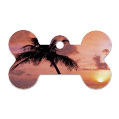 Sunset At The Beach Dog Tag Bone (one Sided) by StuffOrSomething
