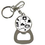 Books And Coffee Bottle Opener Key Chain Front