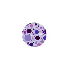 Purple Awareness Dots 1  Mini Button Magnet by FunWithFibro