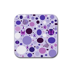 Purple Awareness Dots Drink Coaster (square) by FunWithFibro