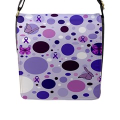 Purple Awareness Dots Flap Closure Messenger Bag (large) by FunWithFibro