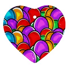 Colored Easter Eggs Heart Ornament by StuffOrSomething