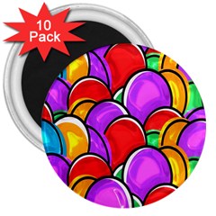 Colored Easter Eggs 3  Button Magnet (10 Pack) by StuffOrSomething