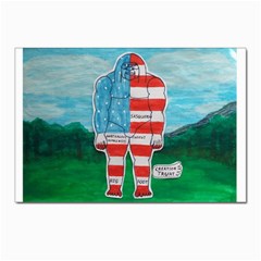 Painted Flag Big Foot Aust Postcards 5  X 7  (10 Pack)