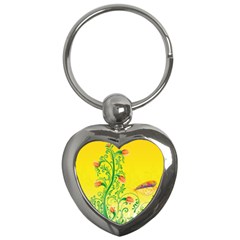 Whimsical Tulips Key Chain (heart) by StuffOrSomething