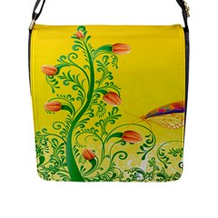 Whimsical Tulips Flap Closure Messenger Bag (large) by StuffOrSomething