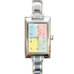 Pastel Textured Squares Rectangular Italian Charm Watch by StuffOrSomething