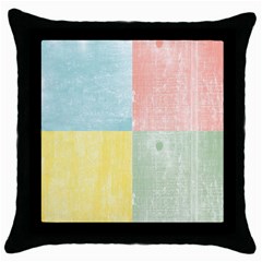 Pastel Textured Squares Black Throw Pillow Case by StuffOrSomething