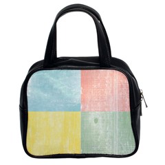 Pastel Textured Squares Classic Handbag (two Sides) by StuffOrSomething