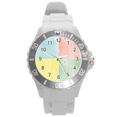 Pastel Textured Squares Plastic Sport Watch (large) by StuffOrSomething