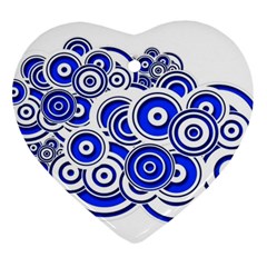 Trippy Blue Swirls Heart Ornament by StuffOrSomething