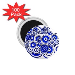 Trippy Blue Swirls 1 75  Button Magnet (100 Pack) by StuffOrSomething