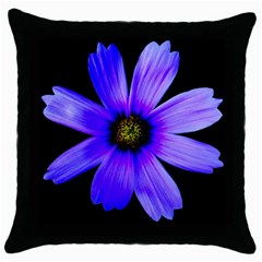 Purple Bloom Black Throw Pillow Case by BeachBum