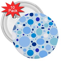 Bubbly Blues 3  Button (10 Pack)