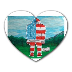 Painted Flag Big Foot Aust Mouse Pad (heart) by creationtruth