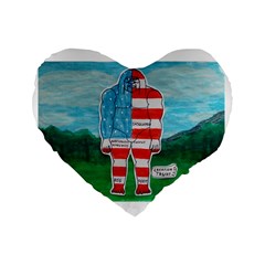 Painted Flag Big Foot Aust 16  Premium Heart Shape Cushion  by creationtruth