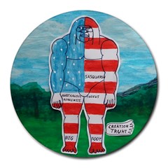 Painted Flag Big Foot Aust 8  Mouse Pad (round) by creationtruth