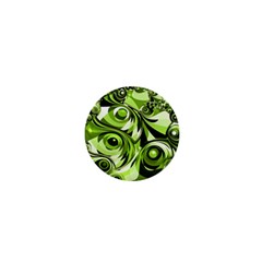 Retro Green Abstract 1  Mini Button