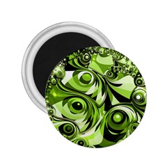 Retro Green Abstract 2.25  Button Magnet