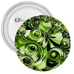 Retro Green Abstract 3  Button by StuffOrSomething