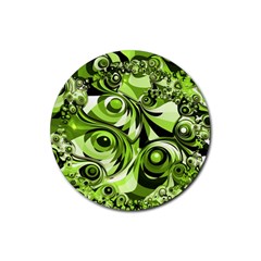 Retro Green Abstract Drink Coaster (Round)