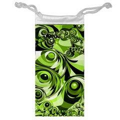 Retro Green Abstract Jewelry Bag