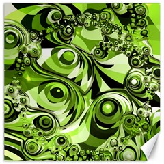 Retro Green Abstract Canvas 16  X 16  (unframed)