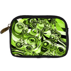 Retro Green Abstract Digital Camera Leather Case