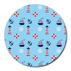 Sailing The Bay 8  Mouse Pad (round) by StuffOrSomething