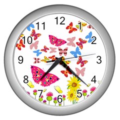 Butterfly Beauty Wall Clock (silver) by StuffOrSomething