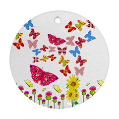 Butterfly Beauty Round Ornament (two Sides) by StuffOrSomething