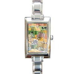 Retro Concert Tickets Rectangular Italian Charm Watch