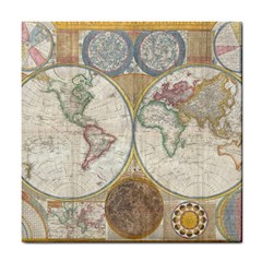 1794 World Map Ceramic Tile