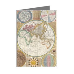 1794 World Map Mini Greeting Card