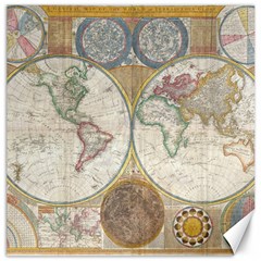 1794 World Map Canvas 12  x 12  (Unframed)