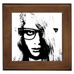 Hipster Zombie Girl Framed Ceramic Tile